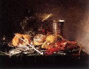 Jan Davidsz. de Heem Still-Life, Breakfast with Champaign Glass and Pipe oil painting on canvas